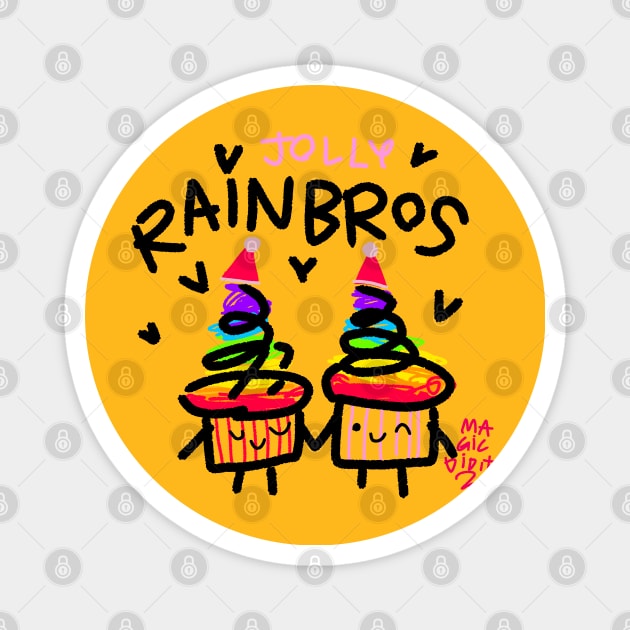 Jolly rainbrows Magnet by magicdidit2